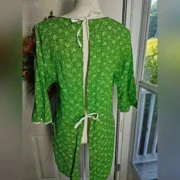 Vintage apron shirt tie in the back green size l - Picture 3 of 3
